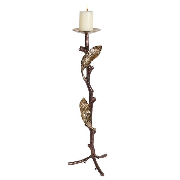 Bronze Leaf Candle Holder 73 cm