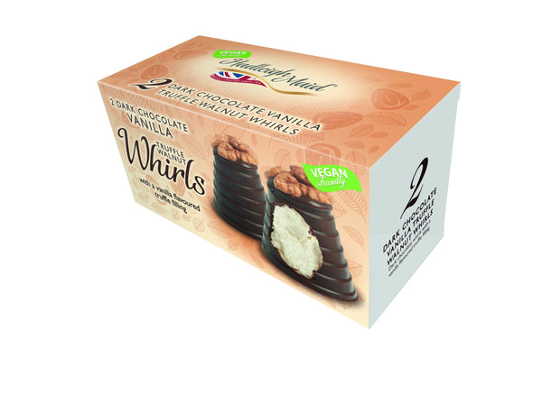 Vegan Friendly Dark Chocolate Vanilla Truffle Walnut Whirls