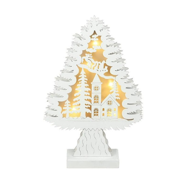 White Cut Out Lightup Tree