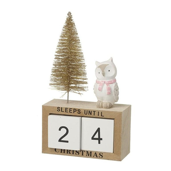 Wooden Calender with Owl Deco