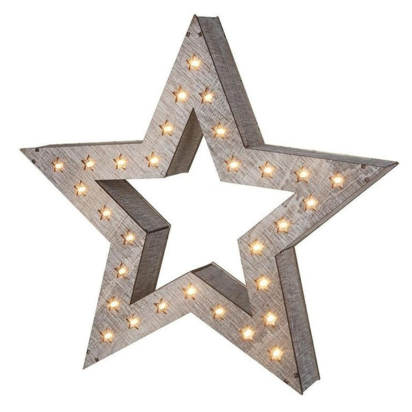 Wooden LED Cutout Star