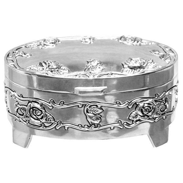 Oval Silver-plated Trinket Box